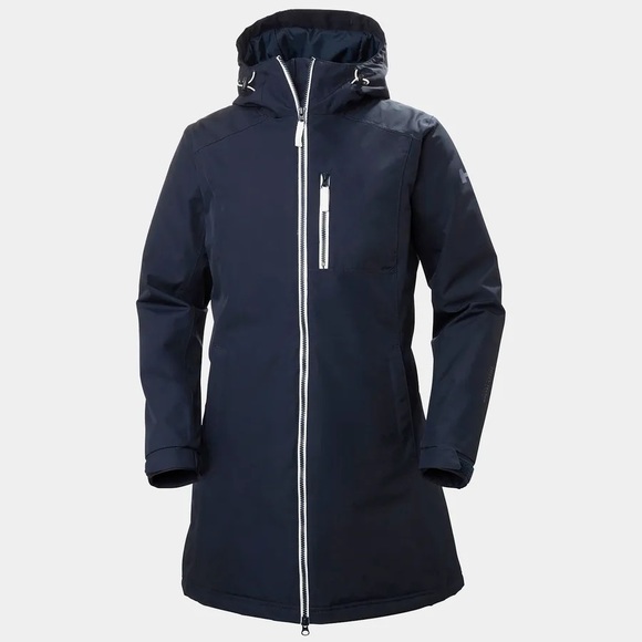 Helly Hansen Women's Belfast Rain Jacket - Insulated - Navy Blue - Picture 2 of 12
